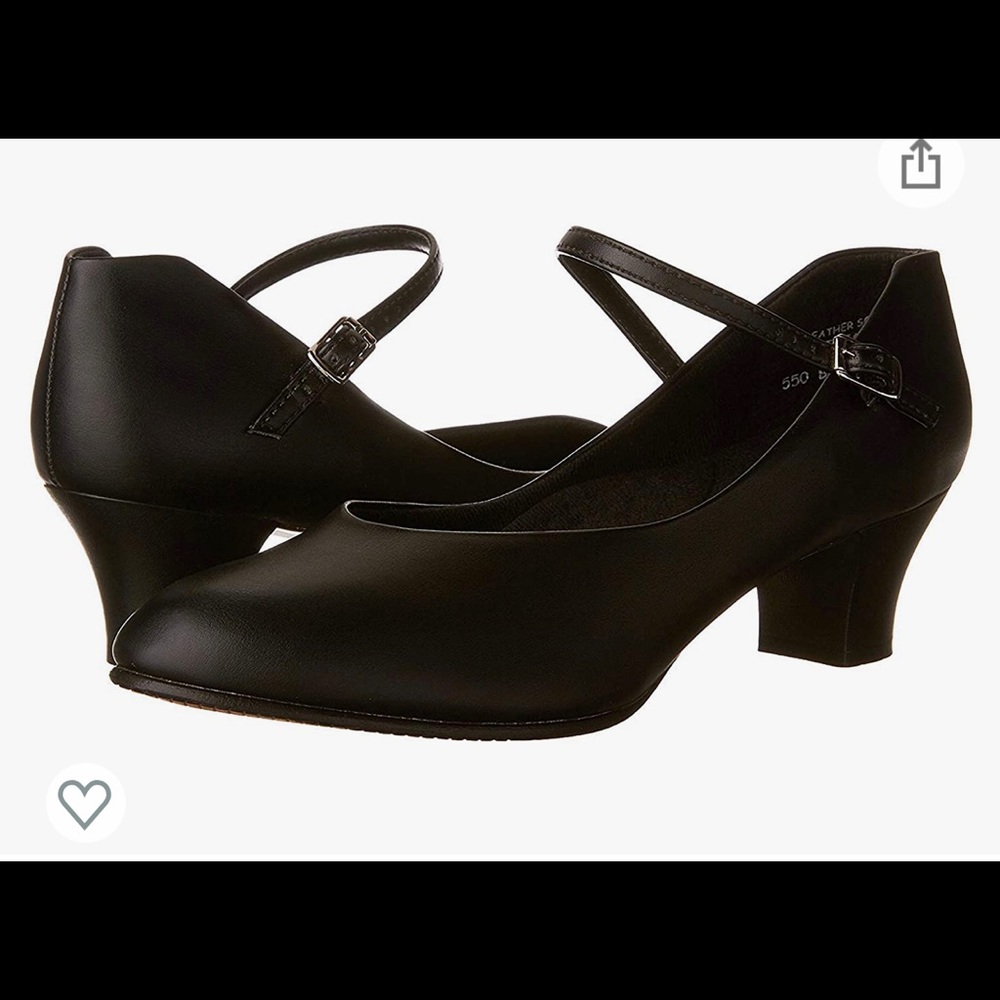 CAPEZIO Black Strap Tie Character Dance Shoes